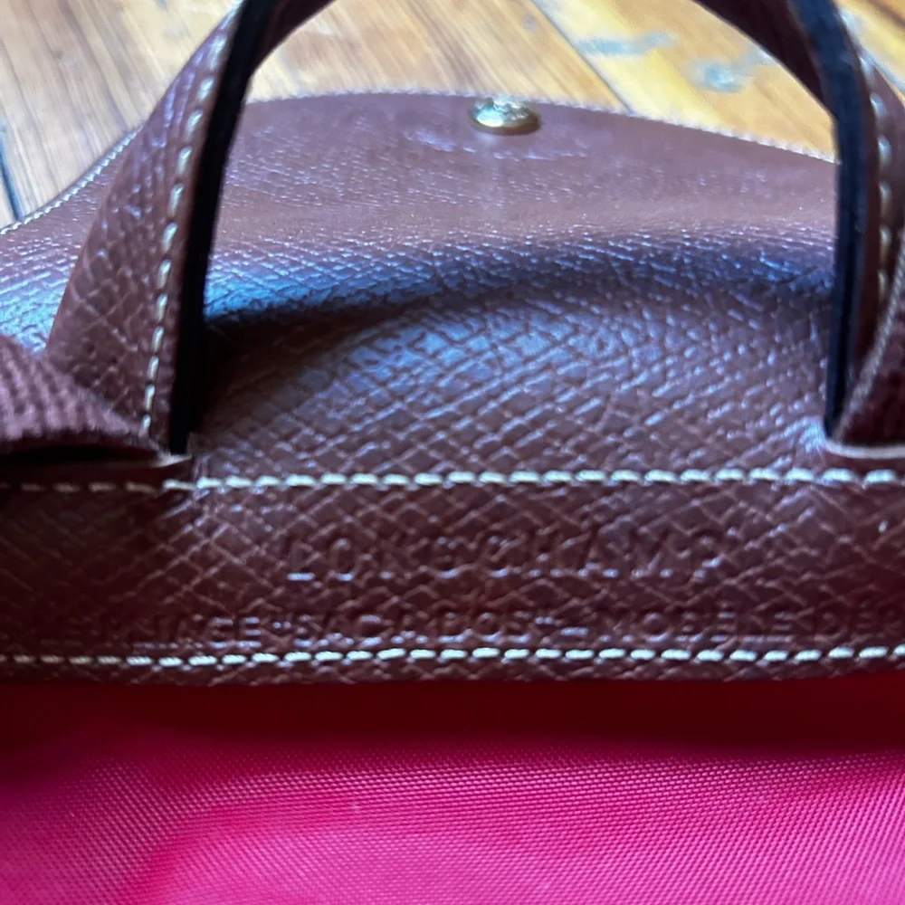 Longchamp Red and Brown Backpack